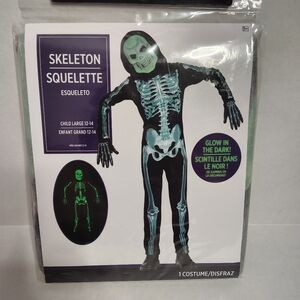Skeleton Glow in the Dark Suit Yourself  Dress Up Halloween Child Costume 12/14